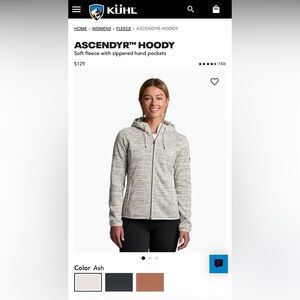 Kuhl Women's Ascendyr Hoody Heathered Gray Zip-Up Size Medium